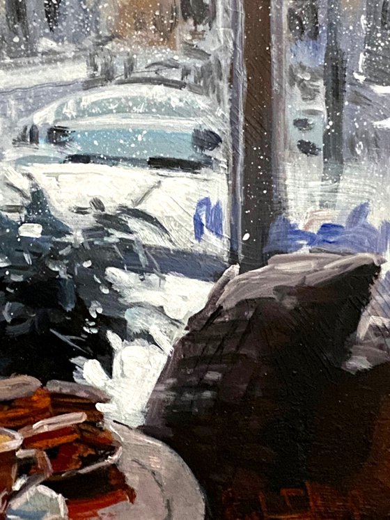 First Snow Beyond the Window