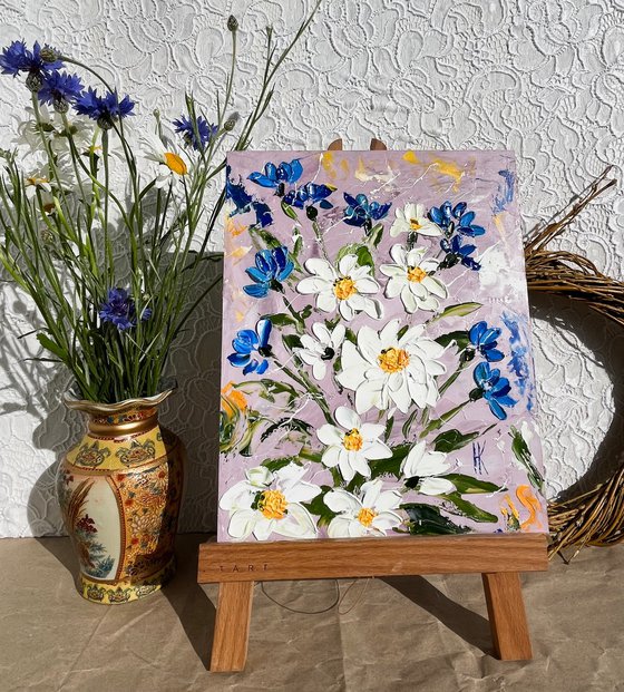 Daisy Cornflowers Painting