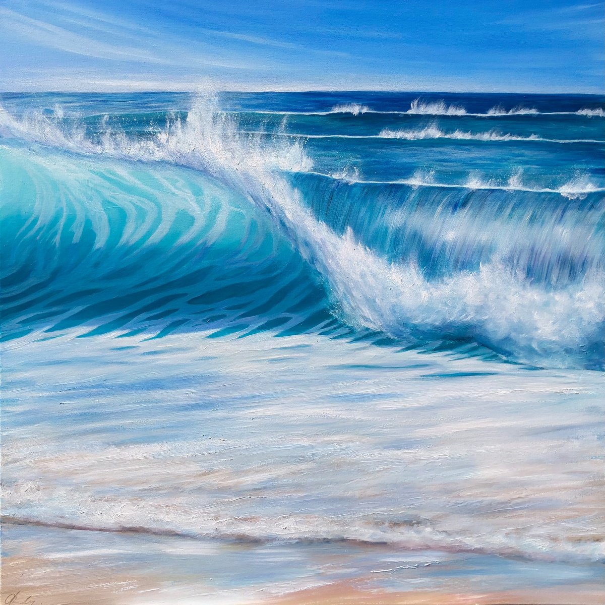 Turquoise Wave Cresting by Catherine Kennedy