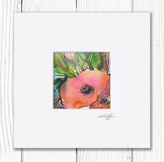 Little Dreams 24 - Small Floral Painting by Kathy Morton Stanion