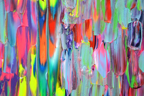 55x31.5'' Large Ready to Hang Colourful Modern Abstract Painting - XXXL Happy Gypsy Dance 6