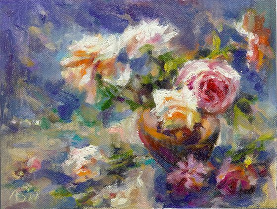 "Roses in the open air".