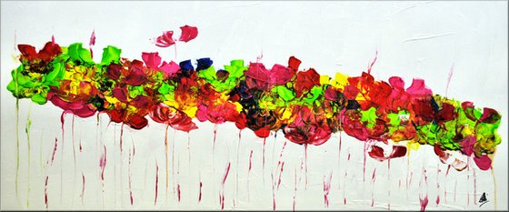 Abstract Summer - modern abstract flower painting