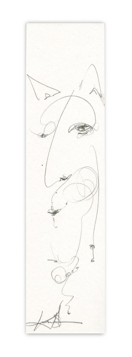 Doodle Face Drawings - Set of 4 - illustrations by Kathy Morton Stanion