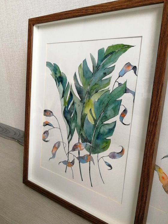 Palm leaves painting