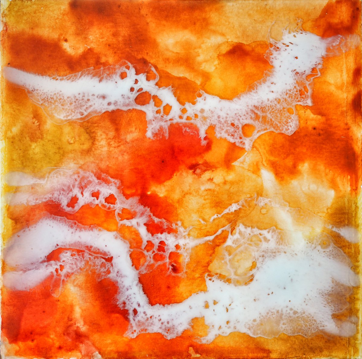 Orange sea - original seascape artwork by Delnara El
