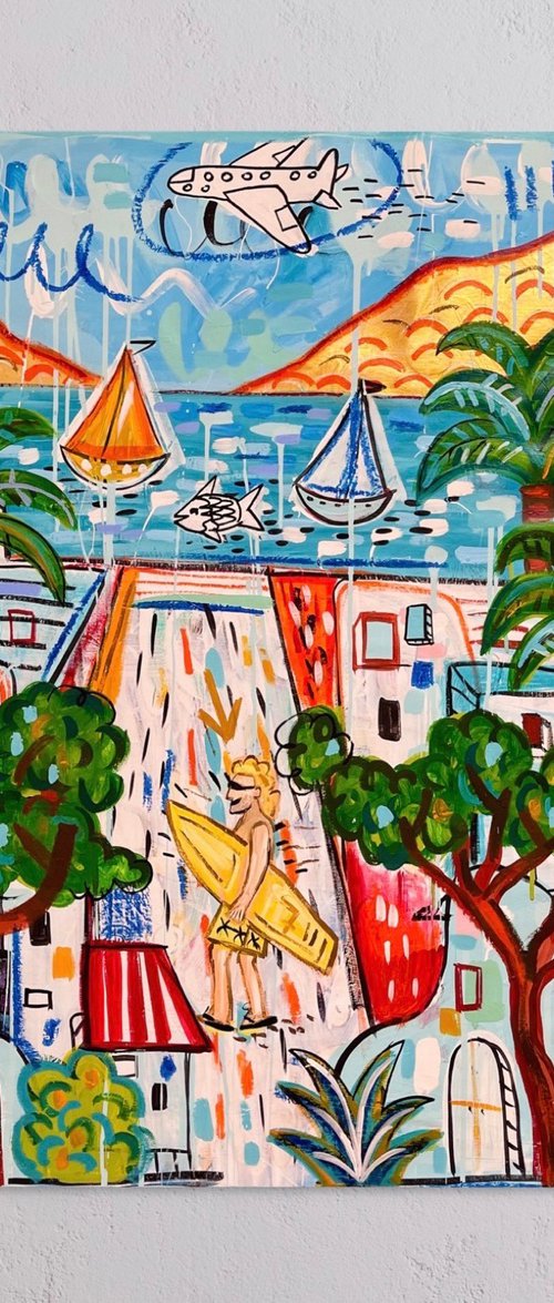 Surfing & Pizza by Mercedes Lagunas