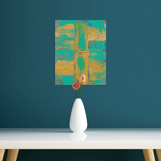 Teal Gold Abstract III