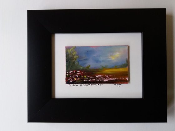 The Fields Of Scotland - Small Framed Oil Painting 14 x 9.7cm (5.5 x 3.81 Inches)