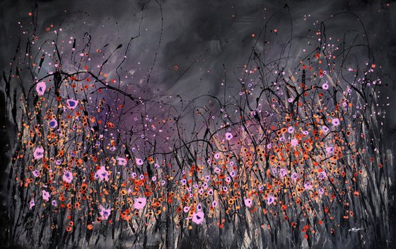 For Eternity - Super sized original abstract floral landscape