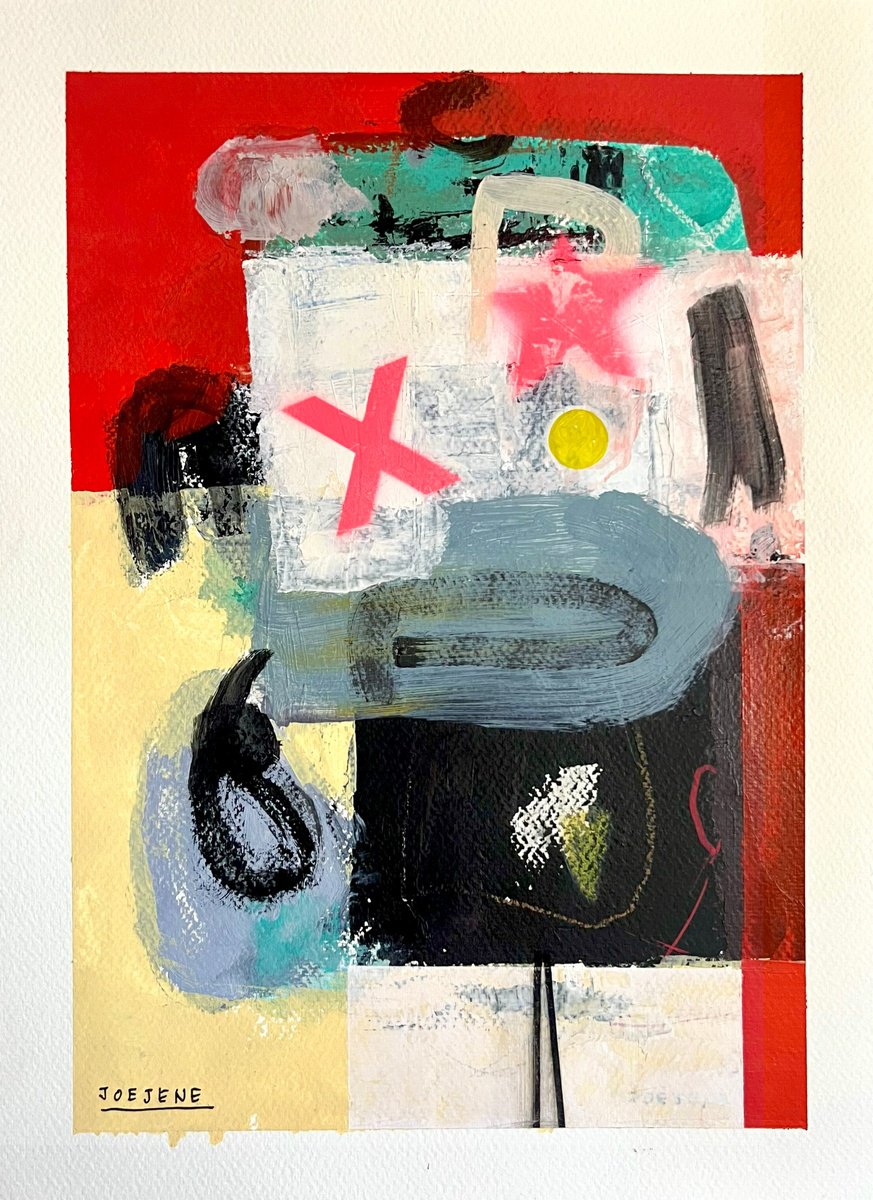 Abstract Acrylic Painting By Joejene C. Santos, 11 X 15, Hermes, Original Artwork