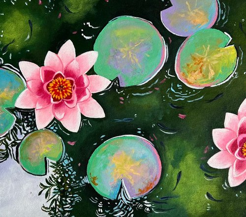Beautiful Morning! Water lily painting by Amita Dand