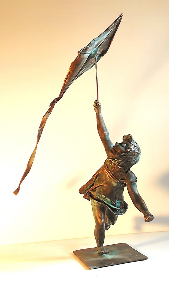 "Kite Runner" Bronze sculpture