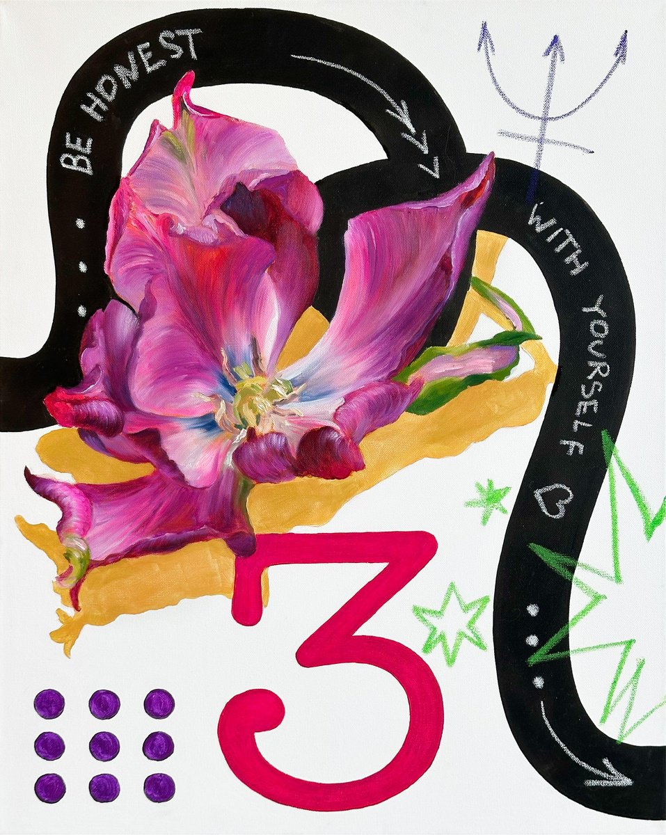 Botanical Painting By Alena Sokolova, 22 X 28, Twelve Months, (3/12), Neptune, Original Artwork