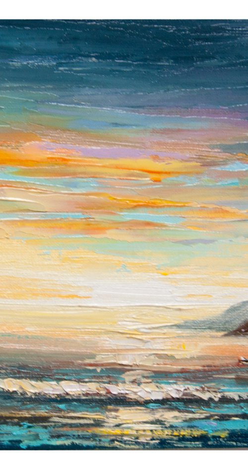 Morning. Seascape. Miniature. 6 x 6in, by Tetiana Vysochynska