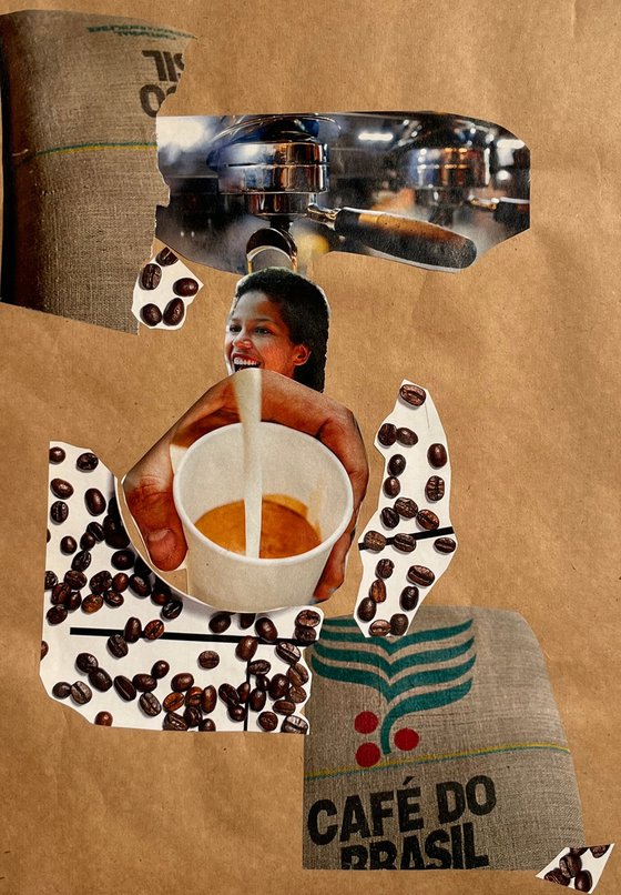 Woman Coffe Time Collage