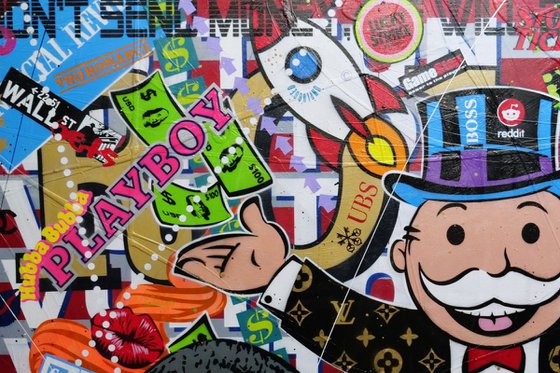 Monopoly Stock Picker 250cm x 150cm Textured Urban Pop Art