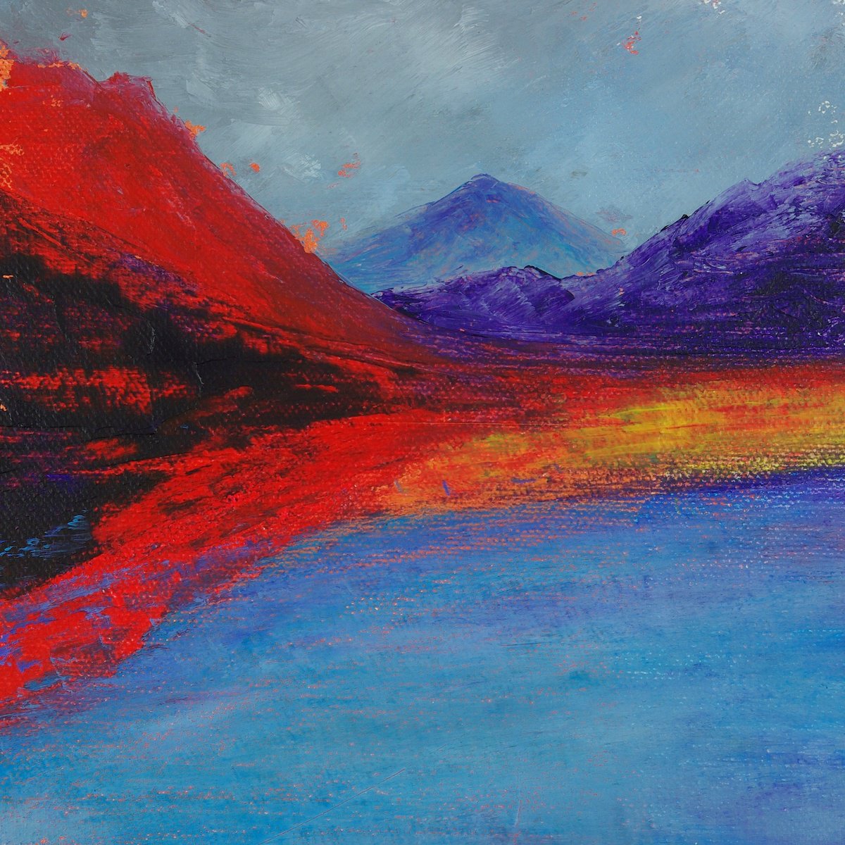 Impressionistic Landscape Acrylic Painting By Oconnart, 10 X 10", Wasdale Head, Original Artwork
