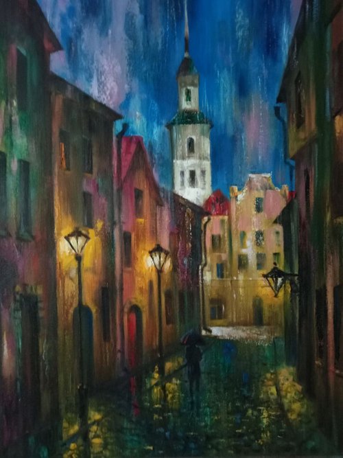 Night city by Anatolii Tarabаnov