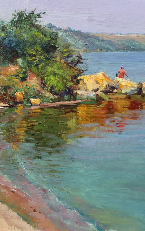 Summer Landscape with a Setter by Volodymyr Tarabanov