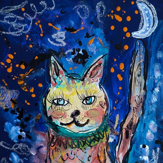 Le chat et la lune