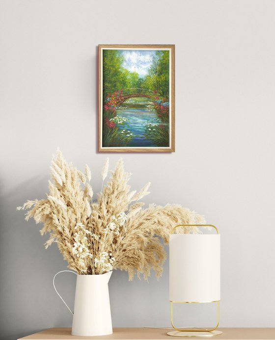 White lilies pond