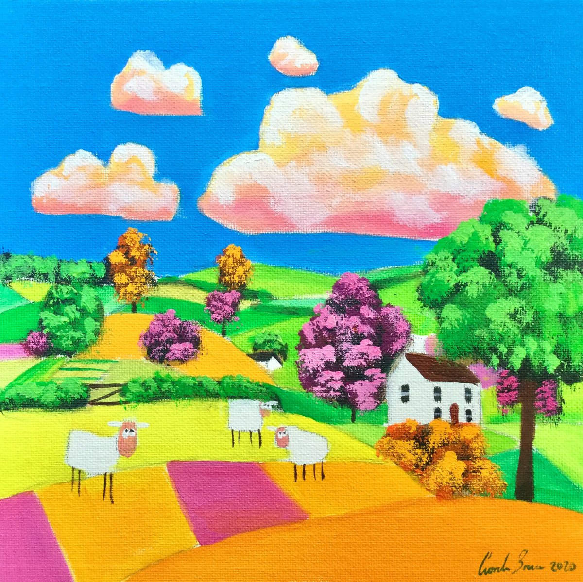 Sheep in the field by Gordon Bruce
