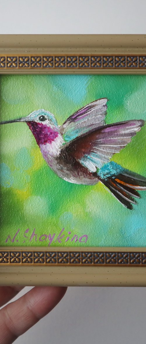 Vibrant Hummingbird Miniature by Natalia Shaykina