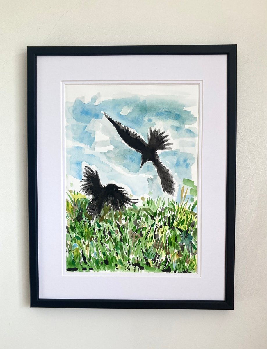 Crows over the Field by Sarah Bale