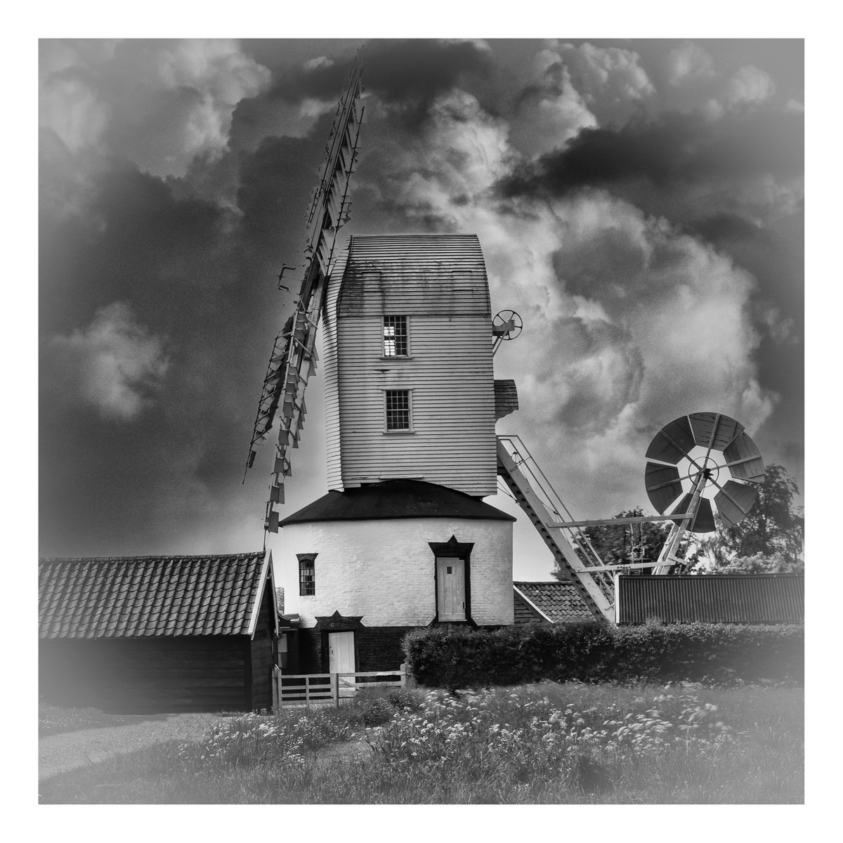 Saxtead Windmill (B&W) by Michael McHugh