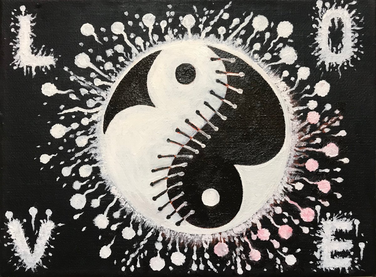 Original oil painting Yin and Yang?- 25x18 cm (2019) by Evgeniya Roslik