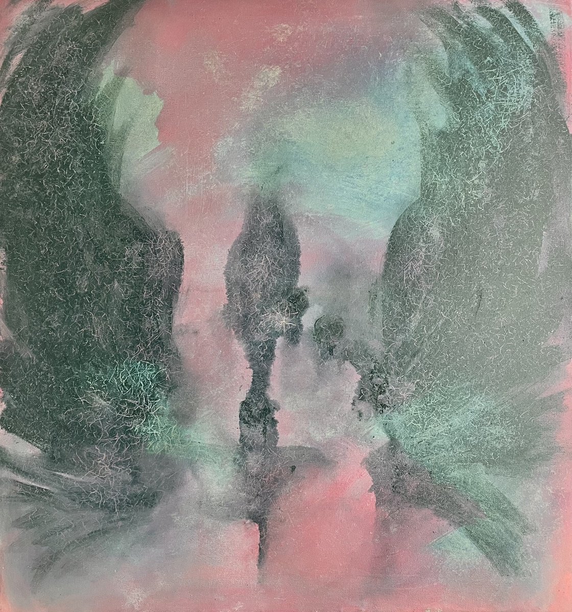 Impressionistic Animal Oil Painting By Ram Barkhane, 26 X 28", Ethereal Elegance, Original Artwork