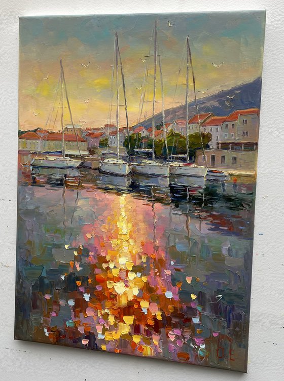 "Yachts at the pier"