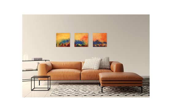 Movement I - III (Triptych) - set of original abstract paintings
