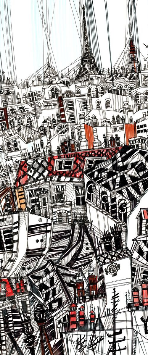 Pink Sky of Paris by Maria Susarenko