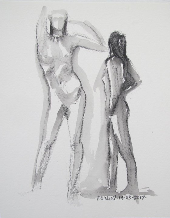 standing nude 2 poses