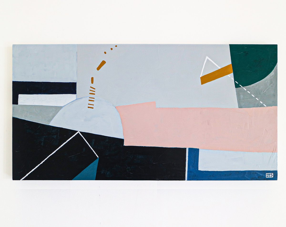 Abstract Painting - Kafkaesque I (Original, 48x24 | 121x60 cm) by Hyunah Kim