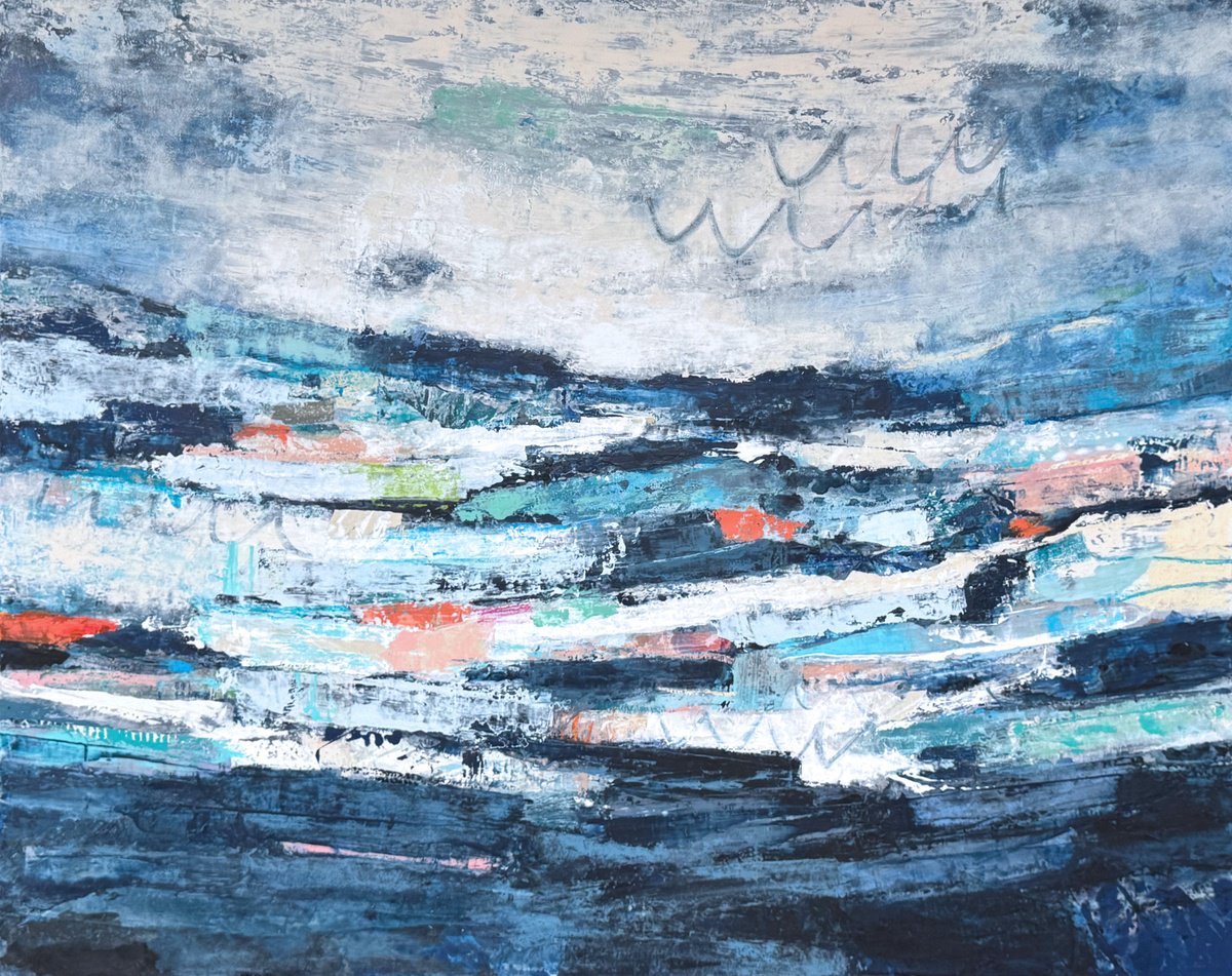 Organic Abstract Acrylic Painting By Adam Collier Noel, 60 X 48, Magic Hour, Original Artwork