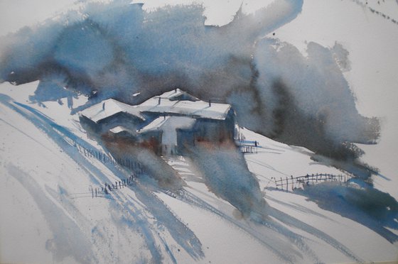 chalet in the snow