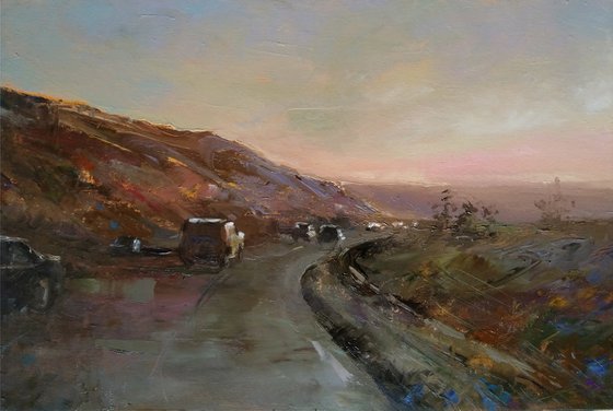 High way(34x50cm, oil painting, ready to hang)