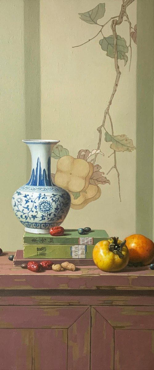 Realism Still life:zen art c147 by Kunlong Wang