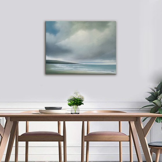 Silent Tide - Original Seascape Oil Painting on Stretched Canvas
