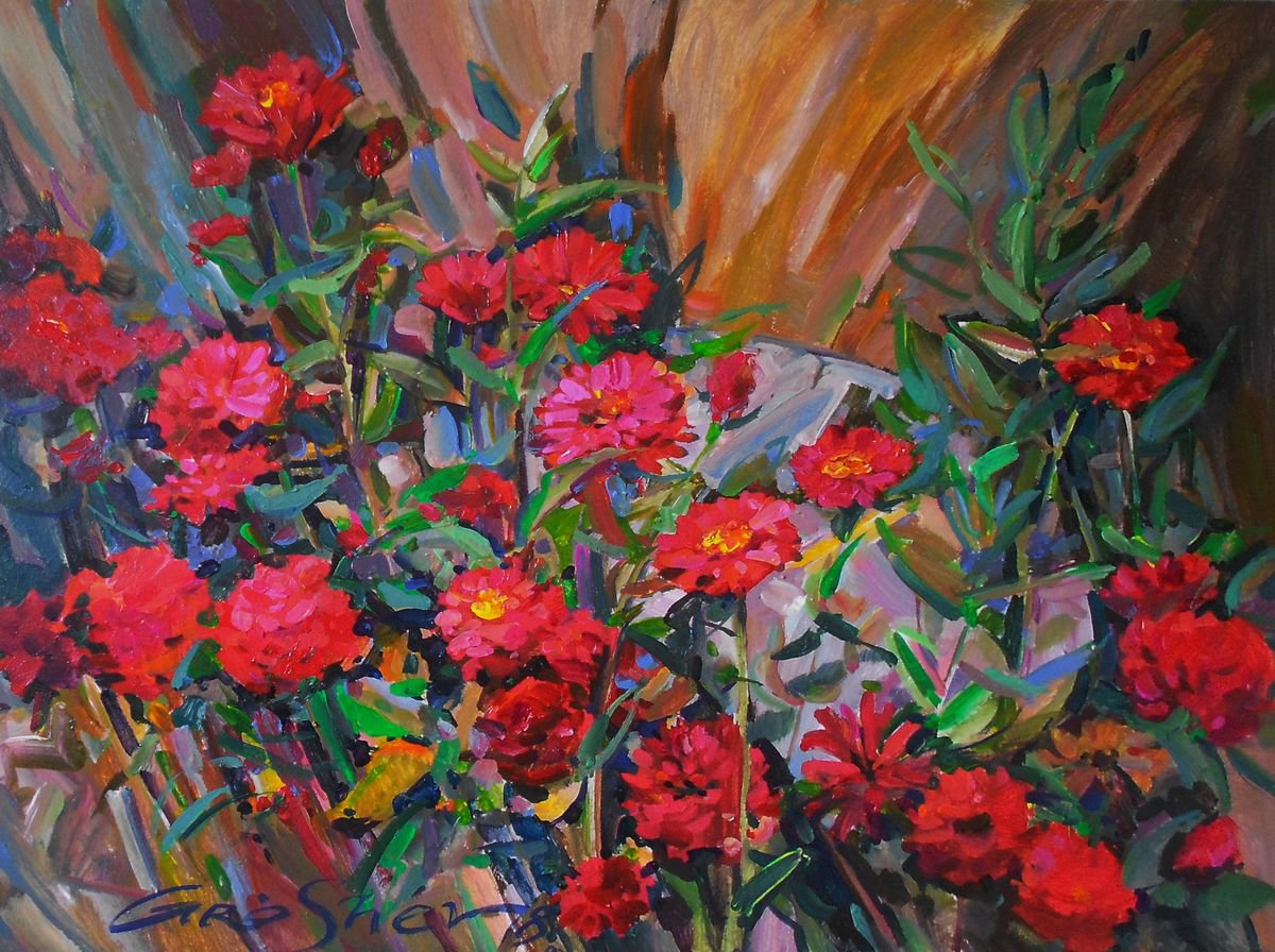 Red flowers by Viktor Groshev