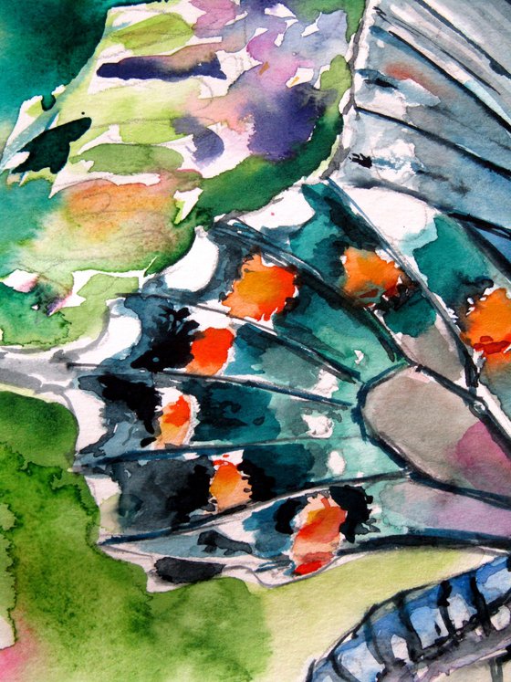 Butterfly with flowers
