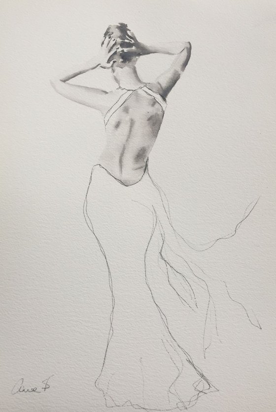 Woman in a Backless Dress