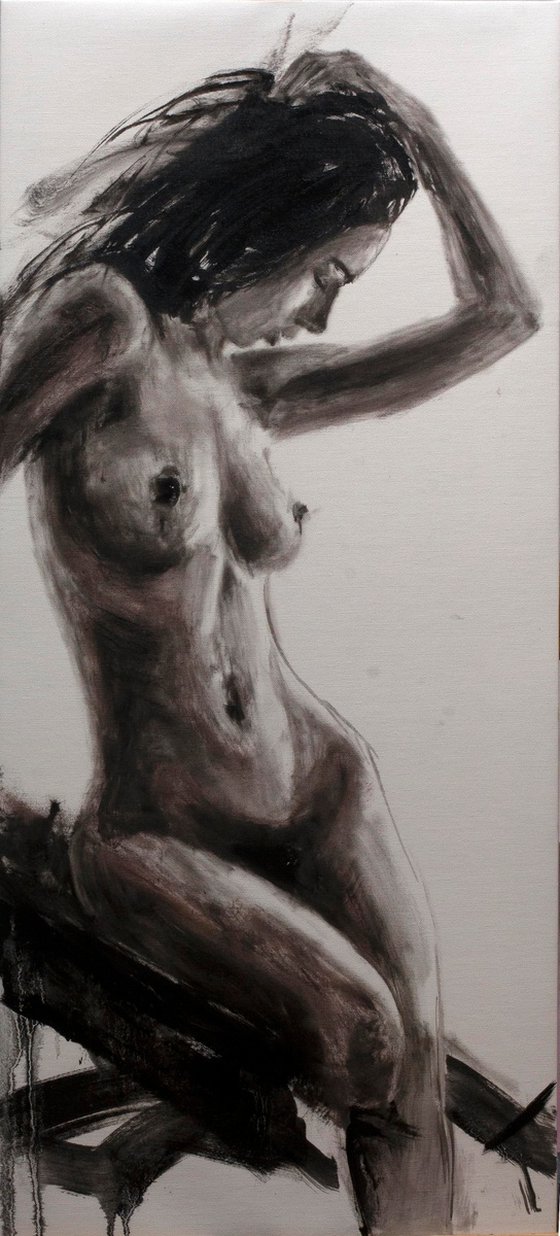 Nude Woman Sitting on a Branch
