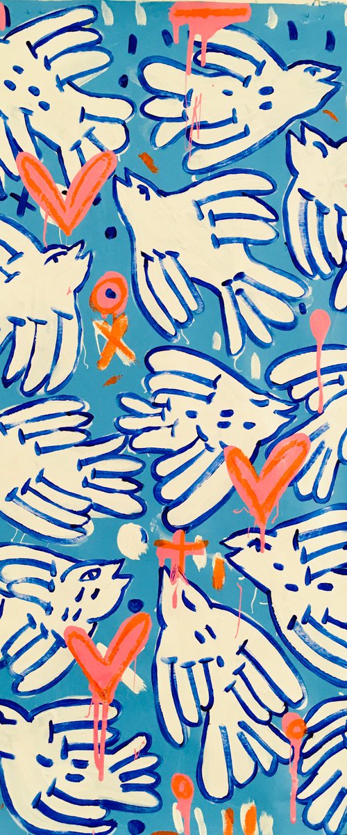 Doves in Blue by Mercedes Lagunas