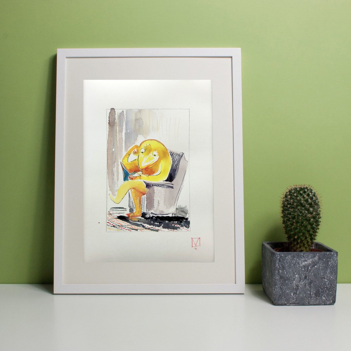 Impressionistic Animal Drawing By Marya, 5 X 7", "Summer 42", Original Artwork