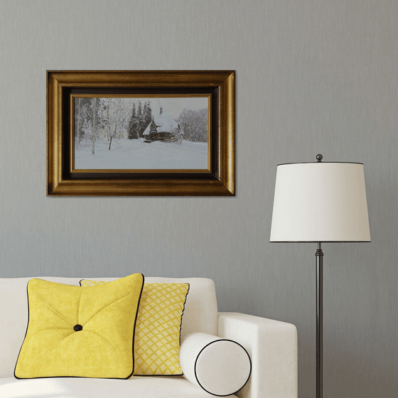 Teremok bathhouse in Abramtsevo in winter