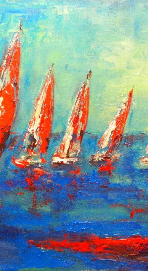 Sailboats 24x18 by BenWill